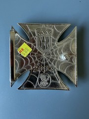 Vintage 2003 West Coast Choppers Belt Buckle Jesse James Iron Cross Enamel WCC