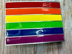 Rainbow Pride Flag LGBTQ Movement Enameled Great American Prod 2005 Belt Buckle
