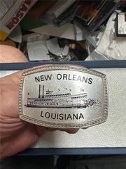 Vintage New Orleans Louisiana Belt Buckle Natchez Paddle Boat
