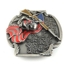 Right to Bear Arms Skeleton 2nd Amendment Gun Rights Belt Buckle Fits 1.5&Prime; Belts