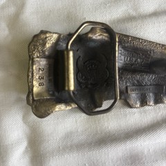 Vintage The Great American Buckle Co.Brass Tanker Truck Belt Buckle 1982 Trucker