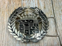 Cadillac Crown Logo Emblem Olive Branches and Flag 90&rsquo;s 187 Inc Belt Buckle
