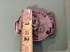 Firefighter Belt Buckle Pewter Siskiyou 1998 Pre-Loved