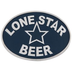 Lone Star Beer Oval Logo Belt Buckle Blue