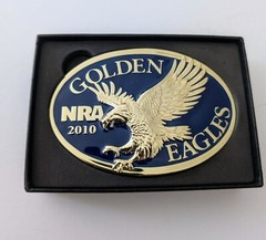 Vintage NRA Belt Buckle 2010 in Box Eagle Enamel