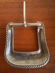 Vintage Ariat Western rope style Belt Buckle Silver Toned Rope Edge 2006