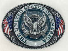 United States of America Bald Eagle Belt Buckle American Flag, USA Patriotic