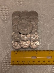 Vntg Handmade Coin Belt Buckle 1974 Kennedy Half Dollar & 1981 Jefferson Nickels