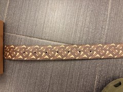 Burberry Men Tb Circle Belt Brown Leather Gold Buckle