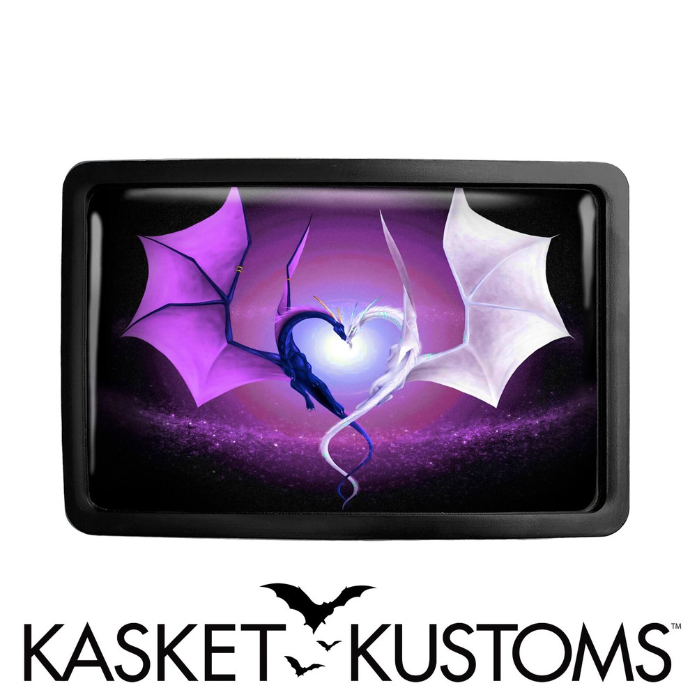 Dragon Belt Buckle – Purple Gothic Heart Fantasy Rectangle Belt Buckle – 232