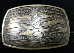 Patriotic America Veterans Disabled For Life Memorial Belt Buckle Courage 2007