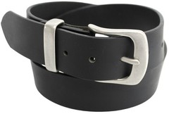 Solid Brass Buckle and Keeper Quality Full Grain Genuine Leather Belt 41004. BLK