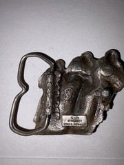 1979 BERGAMOT BRASS WORKS « 3 Men Cycling » T-85 Bicycling Belt Buckle