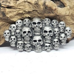 Multi Skull Belt Buckle UK Pewter Large Buckle Biker Punk 20 Skulls Buckle Only