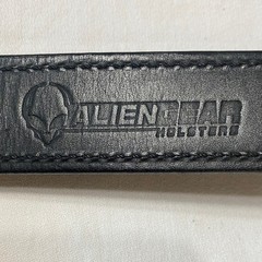 Alien Gear Holster Black Leather Belt Made in USA Silver Hardware 36/40”