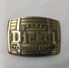 GEORGE DICKEL TENNESSEE WHISKEY BELT BUCKLE Golden Color Whiskey Barrel