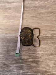 1977 Bergamot Brass Works Pirate Head Belt Buckle Great Condition