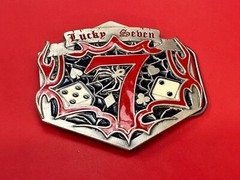 Lucky Seben 7 Seven’s Vegas gambling dice 04 Great American Products belt buckle