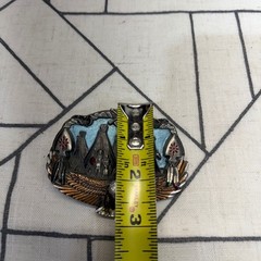 Great American Products Belt Buckle Silver 1993 Native American Eagle Tipi USA