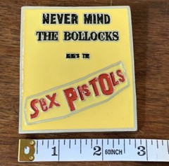 Vintage Sex Pistols Belt Buckle Never Mind The Bollocks Metal Yellow Punk Rock