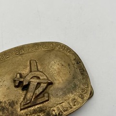 Cast Brass RC Plane Two Meter World Tour Modesto CA Aviation Belt Buckle LE #4
