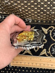 Western Buckle Gold Black Silver Roosters Cowboy 2 »Buckle Hebilla Vaquero Gallo