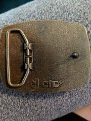Vintage Peabody Coal Company Squaw Creek Mine Safety Award Leather Belt Buckle