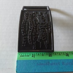 BELT BUCKLE Levi Strauss & Co. Blue Jeans Original Riveted Rectangle Vintage