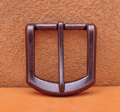 1-1/2&Prime; Antique Copper Heavy Square Single Prong Pin Clip Belt Buckle Replacement