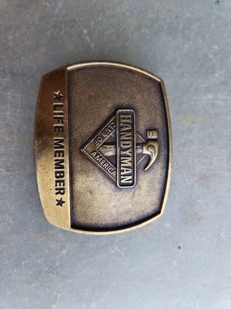 Handyman Club Of America Life Member Tool Shop Carpenter 1996 Belt Buckle BRASS