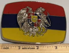 National Flag of Romania Belt Buckle Multi-Colored Western Cowboy Cowgirl
