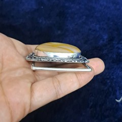Belt Buckle For Men Silver Plated Handmade Mookite Jasper Western Cowboy Buckle