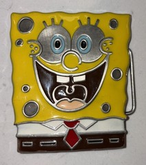 SpongeBob SquarePants Enamel Buckle Nickelodeon Cartoon Yellow Metal (B1-D16)