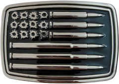 Western Belt Buckles for Men Cowboy Belt Buckle American Bullet Flag Belt Buckle