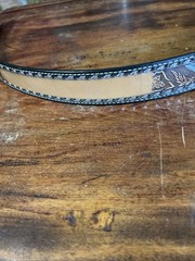 Handmade Patriotic Western Belt 30-Eagles-Brn/White-Blue-Stitches-Buckle-Leather