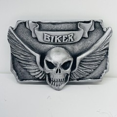 Vintage EASYRIDERS BIKER Metal Belt Buckle SKULL WINGS Chopper Bike Motorcycles