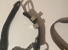 Vintage Lot of 3 Leather and Metal Horse Accessories, Bits, Bridle, Harness, Nic