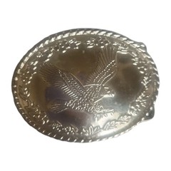 USA American Bald Eagle Belt Buckle Only Silverplate Pewter Western Patriotic
