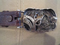 Rare!! Kieselstein-Cord Sterling Jungle Monkey Buckle W/Brown Lizard Belt Size 2