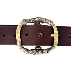 Handmade Solid Brass Belt Buckle USA | 1.5&Prime; Retro Artisan Buckle Men & Women