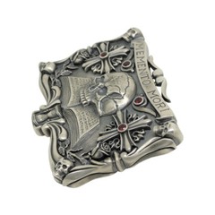 Handmade Sterling Silver Skull Mens Biker Belt Buckle Masonic мemento mori