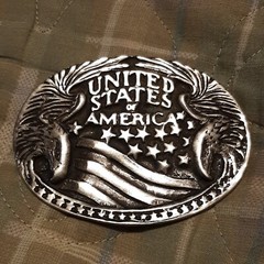 UNITED STATES OF AMERICA DOUBLE EAGLES / STARS & STRIPES Oval Belt Buckle