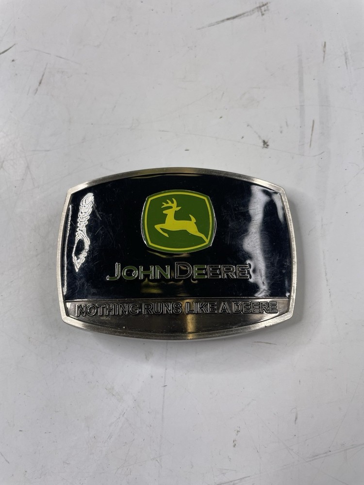JOHN DEERE SpecCast Green Yellow & Black Pewter Enamel Belt Buckle