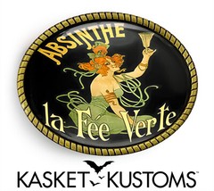 Absinthe Belt Buckle – Victorian Vintage Poster Art Handmade Oval Buckle – 276