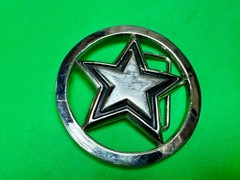 Famous Stars & Straps Five Point Star Logo See-Trough Silver Color Belt Buckle