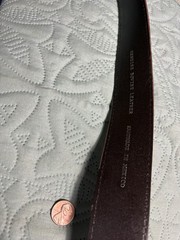 Nocona Men&rsquo;s Western Oval Rope Edge 3 Cross Belt Buckle On Leather Belt
