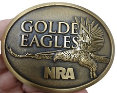 NRA Golden Eagles 2013 Commemorative LTD Belt Buckle Brass W/Box #D-5