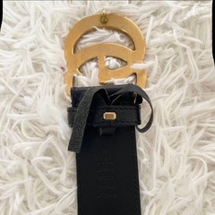 GUCCI Pre-Owned Belt Marmont Gold Buckle Black