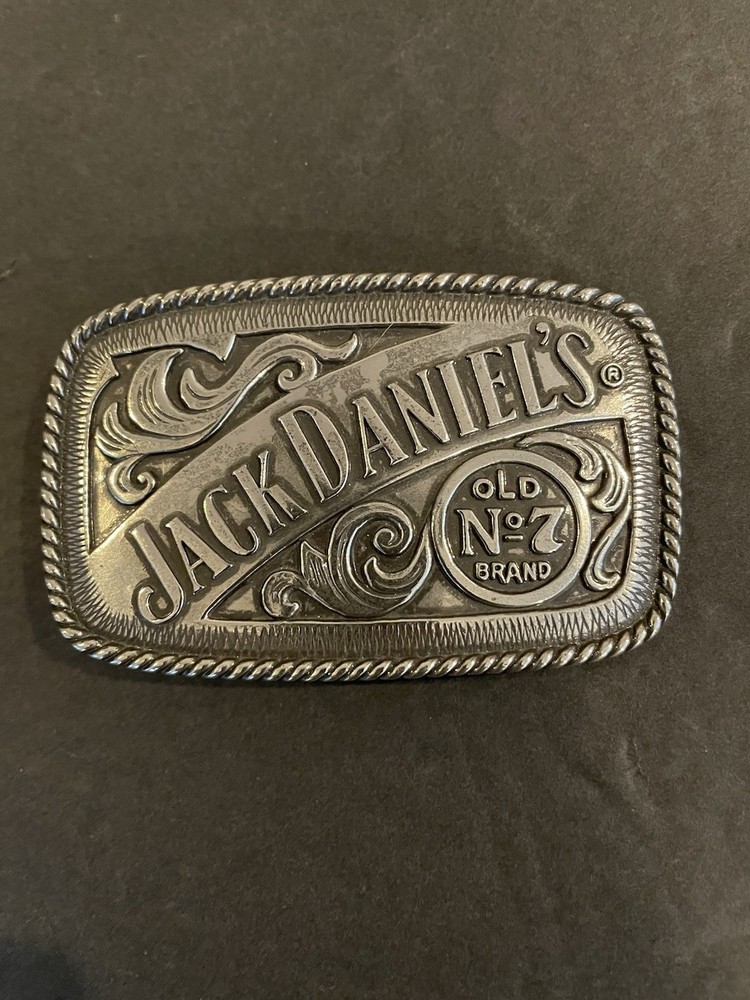 Jack Daniels Old No 7 Belt Buckle Silver Tone Metal With Logo Men&rsquo;s