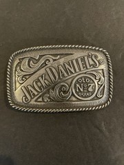 Jack Daniels Old No 7 Belt Buckle Silver Tone Metal With Logo Men&rsquo;s
